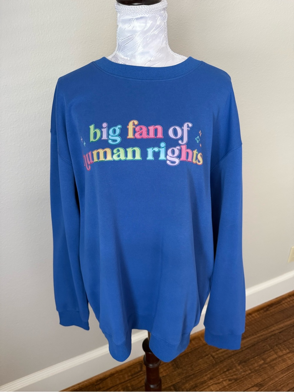 Big Fan of Human Rights Blue Sweatshirt